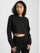 Urban Classics T-Shirt manches longues Ladies Check Cropped Crew noir
