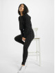 Urban Classics T-Shirt manches longues Ladies Check Cropped Crew noir