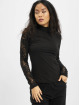 Urban Classics T-Shirt manches longues Ladies Lace Striped LS noir