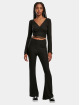 Urban Classics T-Shirt manches longues Ladies Cropped Rib Wrapped noir