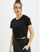Urban Classics T-Shirt Ladies Cropped Peached Rib noir