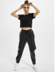 Urban Classics T-Shirt Ladies Cropped Peached Rib noir