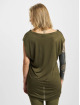 Urban Classics T-Shirt Ladies Shoulder Zip High Low olive
