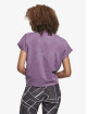 Urban Classics T-Shirt Ladies Short Pigment Dye Cut On Sleeve purple