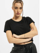 Urban Classics T-Shirt Ladies Cropped Peached Rib schwarz