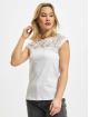 Urban Classics T-Shirt Ladies Top Laces weiß
