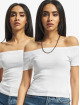 Urban Classics t-shirt Ladies Off Shoulder Rib 2-Pack wit