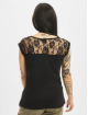 Urban Classics t-shirt Ladies Top Laces zwart