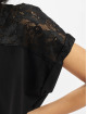 Urban Classics t-shirt Ladies Short Oversized Lace zwart