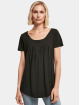 Urban Classics t-shirt Ladies Viscose Button Up zwart