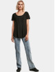 Urban Classics t-shirt Ladies Viscose Button Up zwart