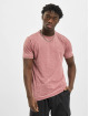 Urban Classics T-Shirty Stripe Burn Out czerwony