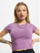 Urban Classics T-Shirty Ladies Stretch Jersey Cropped fioletowy