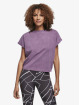 Urban Classics T-Shirty Ladies Short Pigment Dye Cut On Sleeve fioletowy