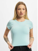 Urban Classics T-Shirty Ladies Stretch Jersey Cropped niebieski