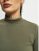 Urban Classics T-Shirty Cropped Turtleneck oliwkowy