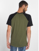 Urban Classics T-Shirty Raglan Contrast oliwkowy