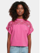 Urban Classics T-Shirty Ladies Short Oversized Lace pink
