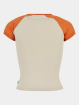 Urban Classics T-skjorter Ladies Organic Stretch Short Retro Baseball beige