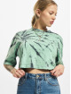 Urban Classics T-skjorter Ladies Oversized Cropped Tie Dye grøn