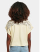 Urban Classics T-skjorter Ladies Short Oversized Lace gul