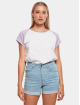 Urban Classics T-skjorter Ladies Contrast Raglan hvit