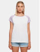 Urban Classics T-skjorter Ladies Contrast Raglan hvit
