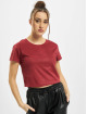 Urban Classics T-skjorter Ladies Cropped Peached Rib red