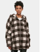 Urban Classics Talvitakit Ladies Hooded Oversized Check Sherpa ruskea