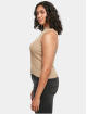 Urban Classics Tank Tops Ladies Short Rib Knit Turtleneck beige