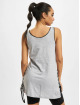 Urban Classics Tank Tops Leather Imitation Side Knotted grey