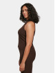 Urban Classics Tank Tops Ladies Short Rib Knit Turtleneck ruskea