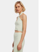 Urban Classics Tank Tops Ladies Rib Knit Crossed Neckholder vihreä