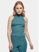 Urban Classics Tanktop Ladies Short Rib Knit Turtleneck groen
