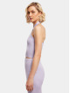 Urban Classics Tanktop Ladies Rib Knit Crossed Neckholder paars