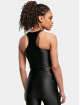 Urban Classics Top Ladies Cropped Shiny negro