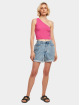 Urban Classics top Ladies Cropped Asymmetric pink