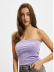 Urban Classics Top Ladies Short Velvet Tube purple