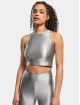 Urban Classics Top Ladies Cropped Shiny silver colored
