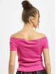 Urban Classics Tops Ladies Off Shoulder Rib pink