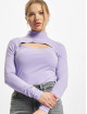 Urban Classics Tričká dlhý rukáv Ladies Cut-Out Turtleneck fialová