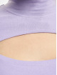 Urban Classics Tričká dlhý rukáv Ladies Cut-Out Turtleneck fialová
