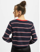 Urban Classics Tričká dlhý rukáv Ladies Short Yarn Dyed Skate Stripe LS modrá