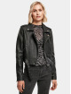 Urban Classics Veste & Blouson en cuir Ladies Synthetic Leather Belt Biker noir