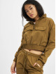 Urban Classics Veste mi-saison légère Ladies Cropped Crinkle Nylon Pull Over brun