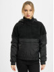 Urban Classics Winter Jacket Ladies Sherpa Mix Pull Over black