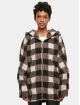 Urban Classics Winter Jacket Ladies Hooded Oversized Check Sherpa brown