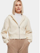 Urban Classics Zip Hoodie Ladies Short Oversize beige