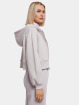 Urban Classics Zip Hoodie Ladies Short Oversized fialová