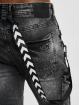 VSCT Clubwear Spodnie Chino/Cargo Keanu Biker Suspender czarny